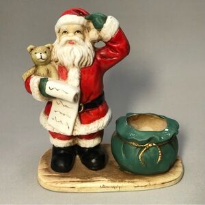 Vintage Santa Claus Porcelain Candle holder